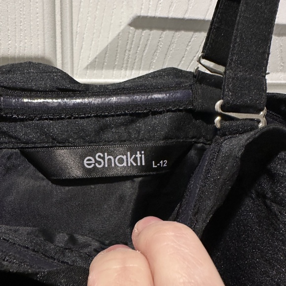 eShakti Black Silk Semi-Formal Dress - Size L - Picture 6 of 10